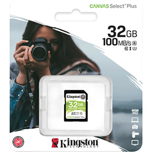 Kingston Canvas Select Plus 32 GB - SDS2/32GB - Class 10:UHS-I (U1) SDHC - 100 MB/s Read