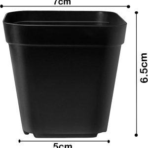 Pots for Seed Starting/Cuttings, 7cm 20pcs Plastic Square Plant Nursery Pots,Seed Pot Flower Plant Container for Fruit, Vegetable, Plant, Succulents, Seedlings, Cuttings, Transplanting