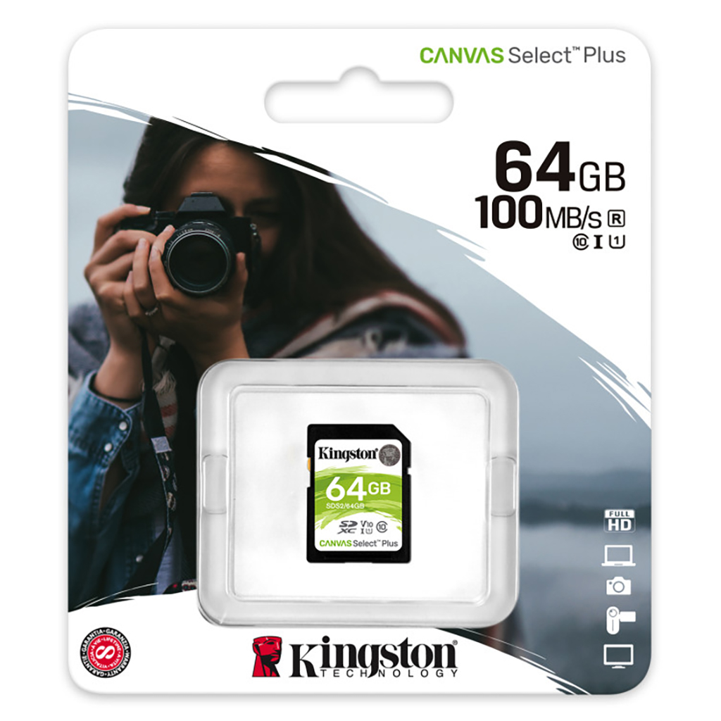 Kingston Canvas Select Plus 64 GB SDXC Memory Card SDS2/64GB