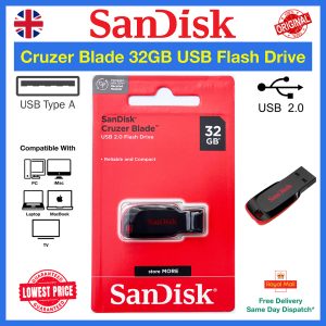 SanDisk Cruzer Blade 32GB USB Flash Drive SDCZ50-032G-B35 USB 2.0