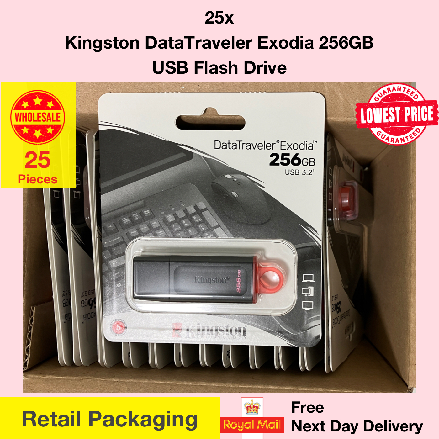 25x Kingston DataTraveler Exodia 256GB USB Memory Stick Flash Drive Drive Wholesale Lowest Price Bulk Price Lot