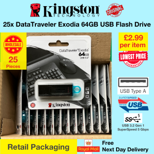 25x Kingston DataTraveler Exodia 64GB USB Memory Stick Flash Drive Drive Wholesale Lowest Price Bulk Price Lot