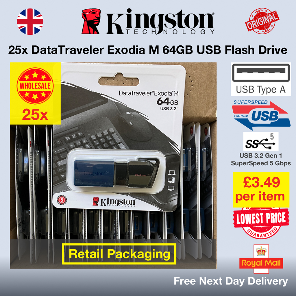 25x Kingston DataTraveler Exodia M 64GB USB Flash Drive Wholesale Lowest Price Bulk Price Lot