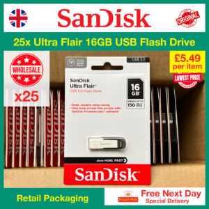 25x SanDisk Ultra Flair 16GB Flash Drives Wholesale
