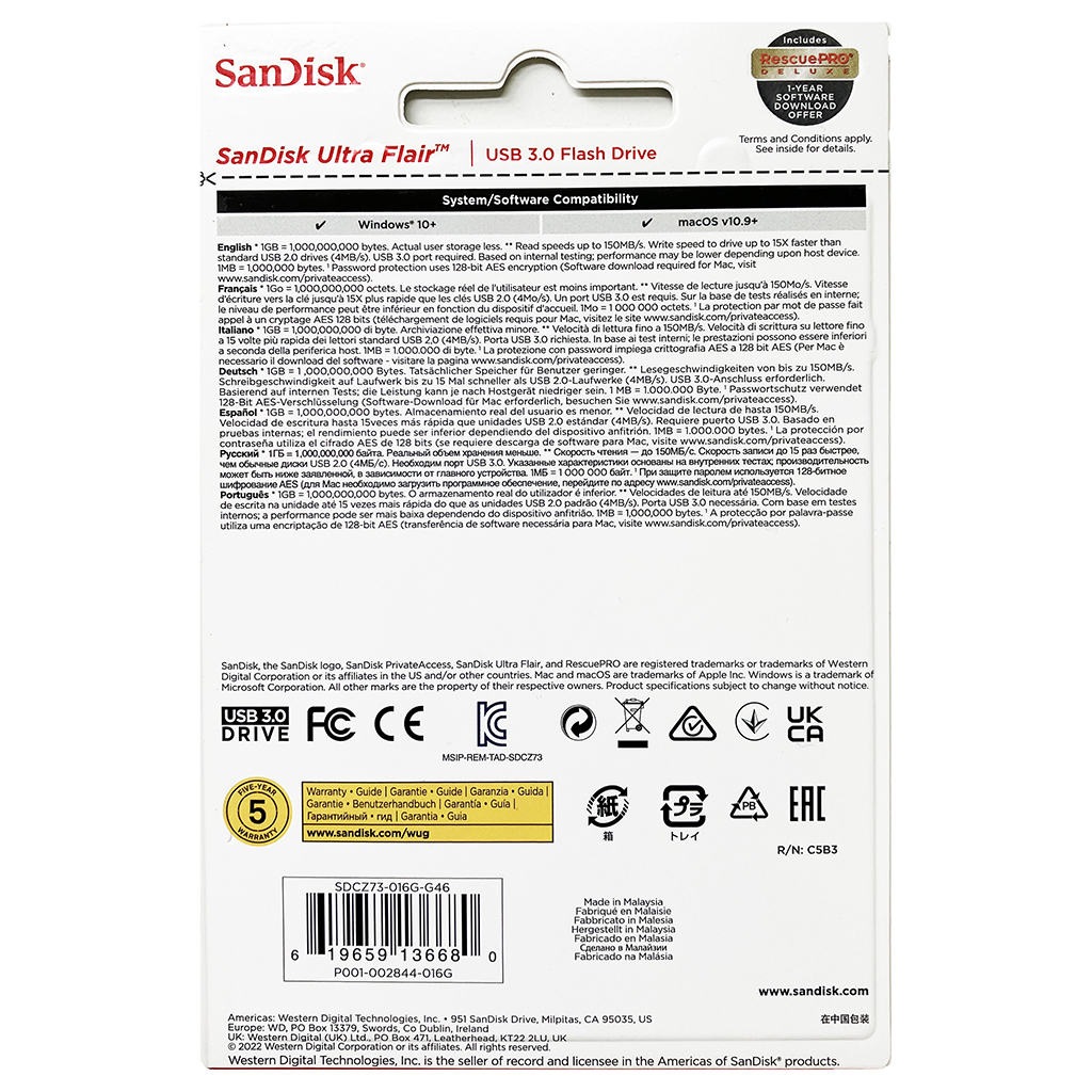 SanDisk Ultra Flair 16GB USB Flash Drive