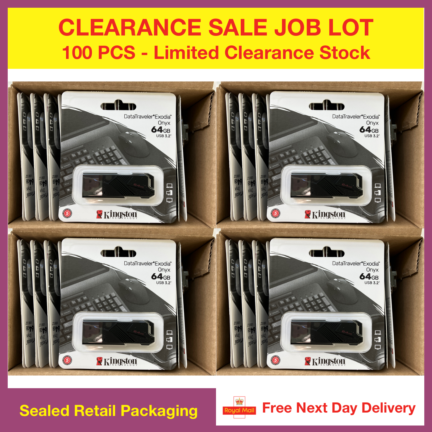 100x Kingston DataTraveler Exodia Onyx 64GB USB Flash Drive Clearance Lot eBay