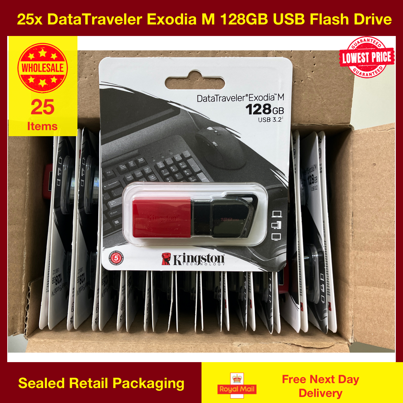 25x Kingston DataTraveler Exodia M 128GB USB Flash Drive