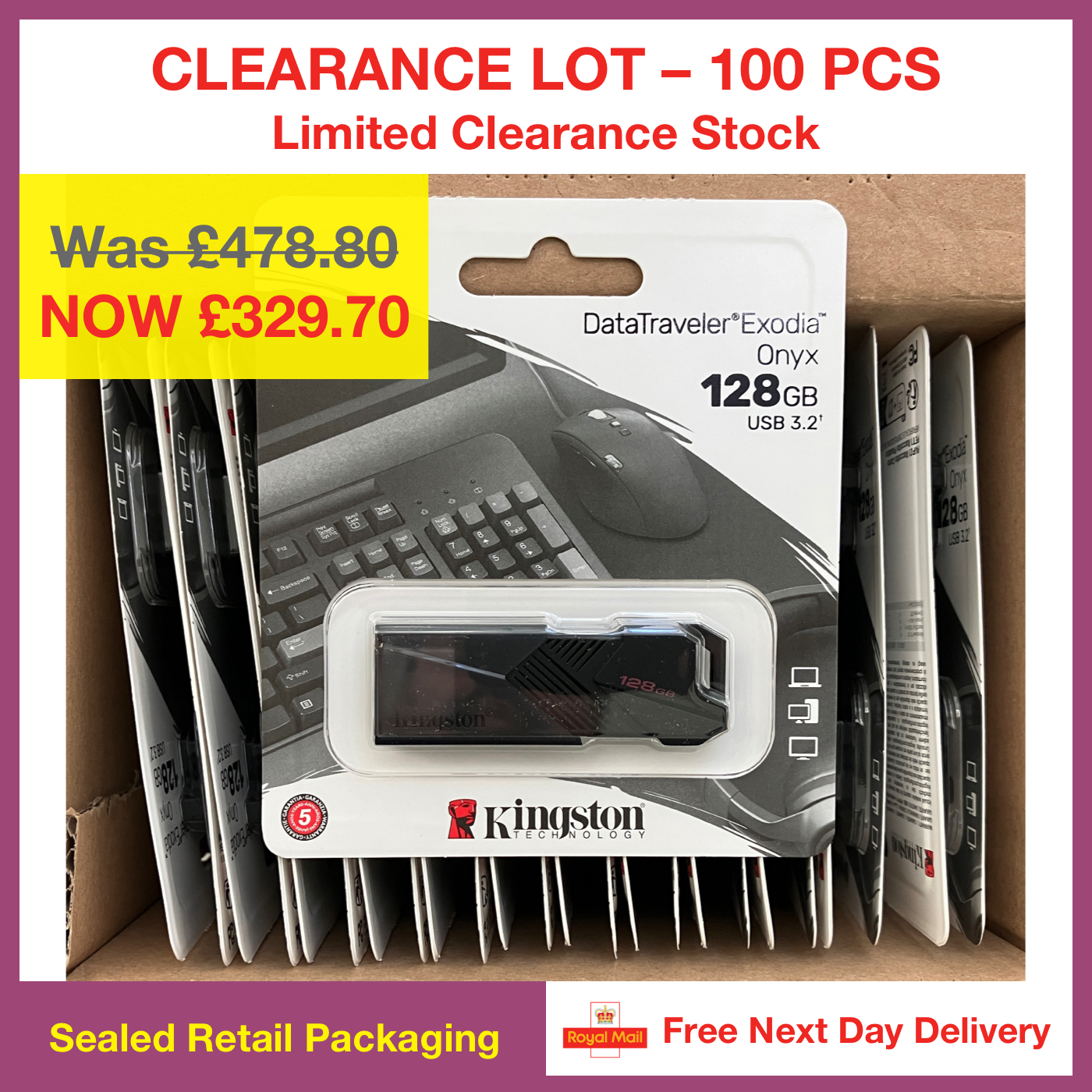 25x Kingston DataTraveler Exodia Onyx 128GB USB Flash Drive Clearance Lot