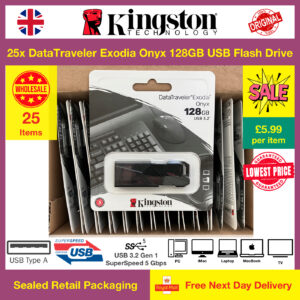25x Kingston DataTraveler Exodia Onyx 128GB USB Flash Drive