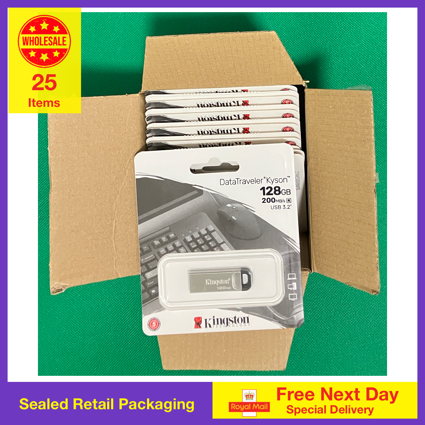 25x Kingston DataTraveler Kyson 128GB USB Memory Stick Flash Drive Wholesale@1x