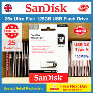 25x SanDisk Ultra Flair 128GB USB Flash Drive Wholesale Shop Moksha