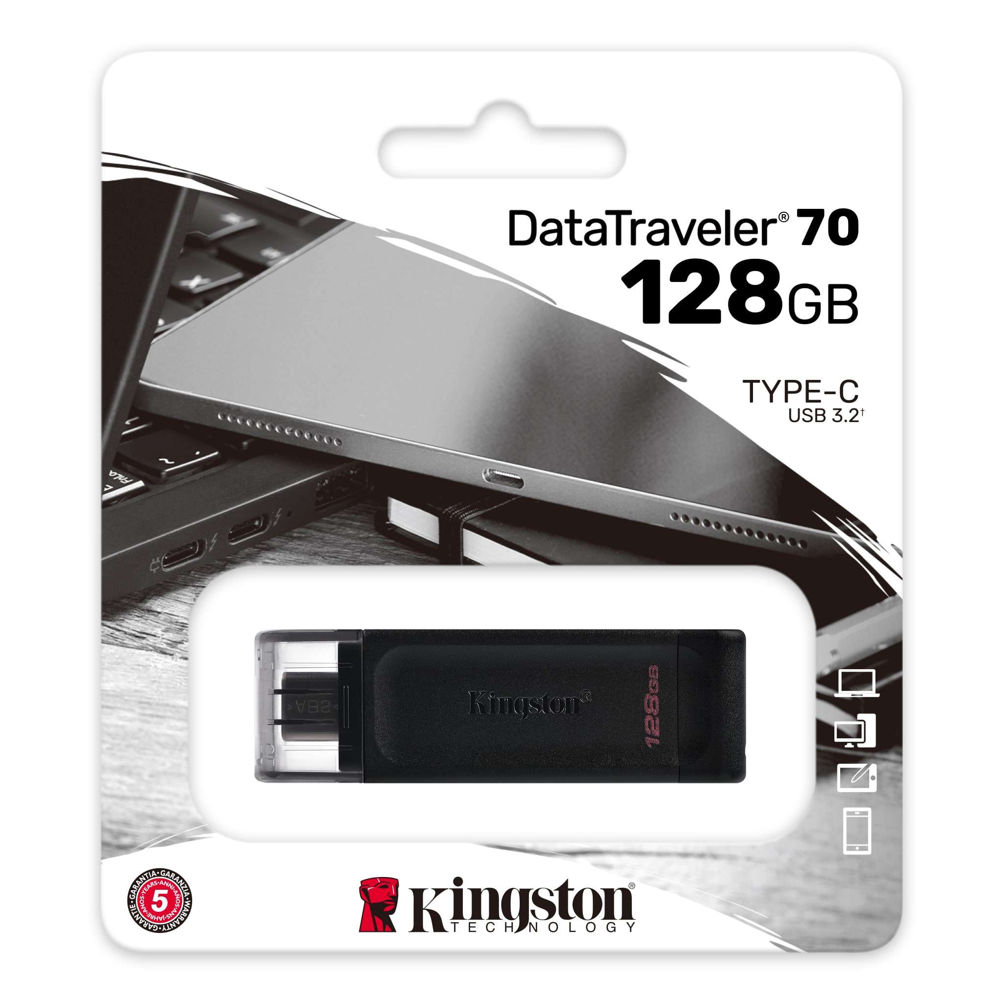 Kingston Data Traveler 70 128GB USB Memory Stick USB-C