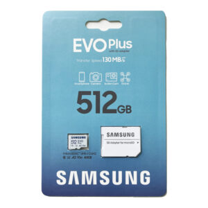 Samsung EVO Plus 512GB microSDXC Card (2021) U3 V30 A2 130MB/s + SD Adapter