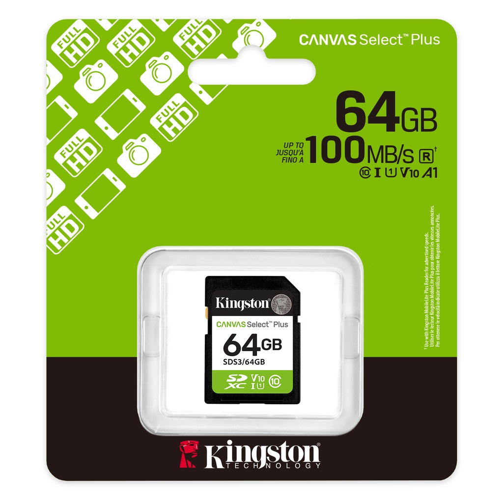 25x Kingston Canvas Select Plus 64GB Memory Card - SDS3/64GB - Class 10/UHS-I (U1) SDHC - 100 MB/s Read, MPN: SDS3/64GB, EAN: 0740617348255 - Wholesale - Image 4