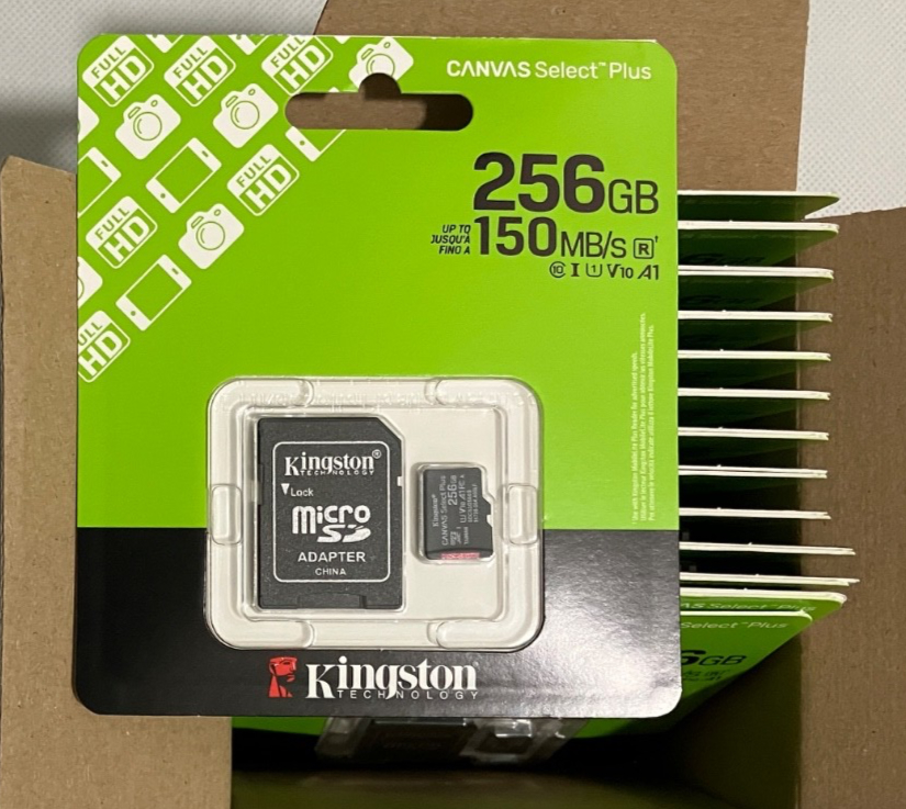 25x Kingston Canvas Select Plus microSD memory card 256GB, SDCS3/256GB, 150MB/s